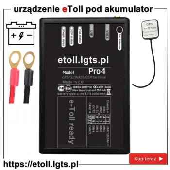 Polish eToll GPS device for self-assembly directly under the battery